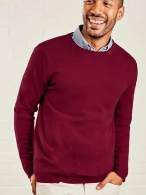 Ponte Vecchio Burgundy Merino Wool Sweater Large NWOT *